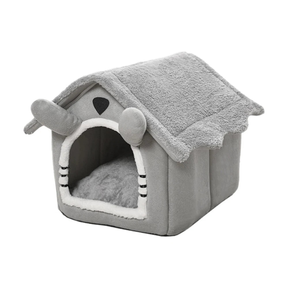 Detachable Cat House – Semi-Enclosed Velvet Pet Nest