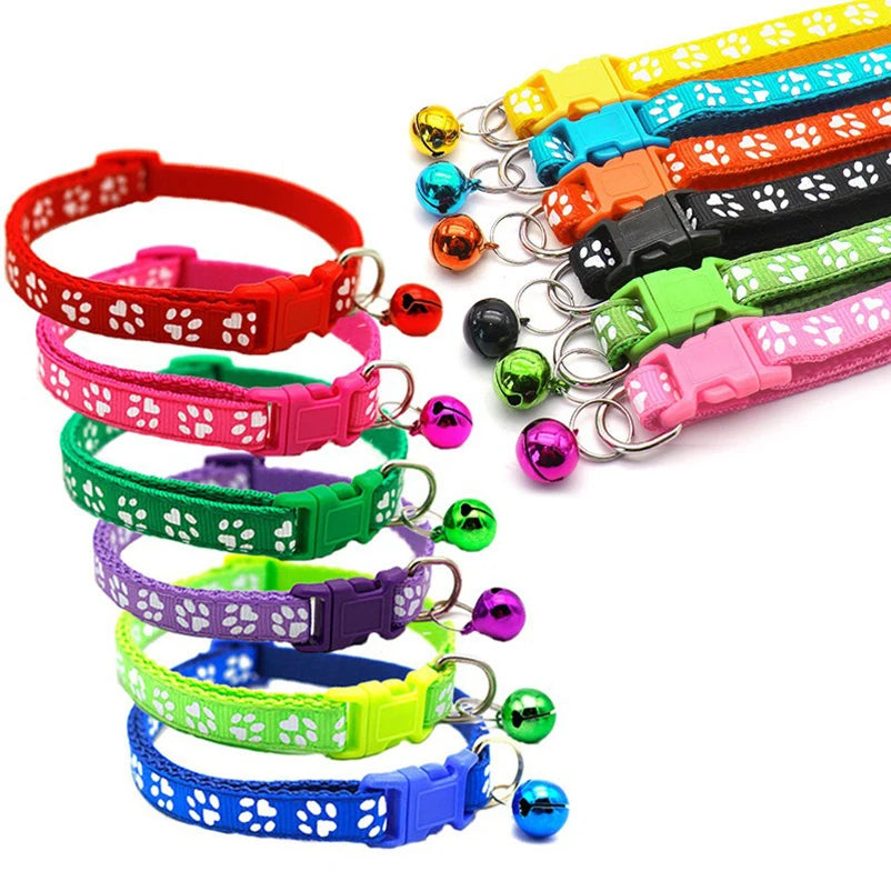 Multicolour Cat & Dog Bell Collar – Adjustable Pet Necklace