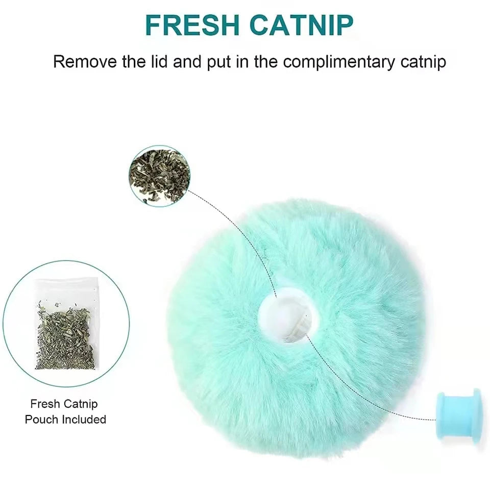 Interactive Plush Catnip Toy – Electric Squeak Ball for Cats