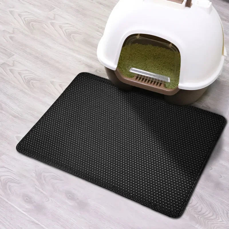 Double-Layer Cat Litter Mat – Non-Slip Waterproof Pad