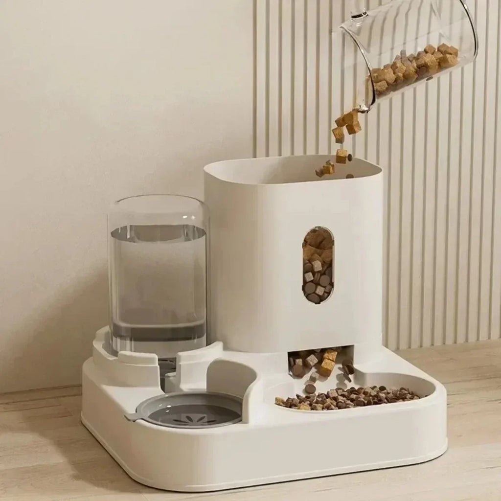 Automatic Pet Feeder & Water Fountain – Large Capacity Bowl