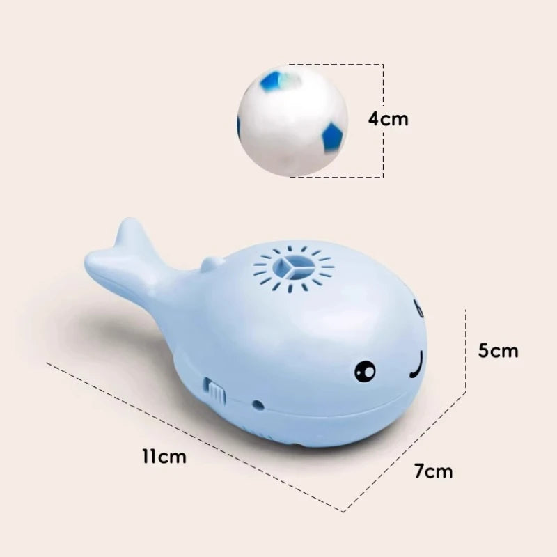 Whale-Shaped Interactive Cat Toy – Electric Floating Ball with USB Fan