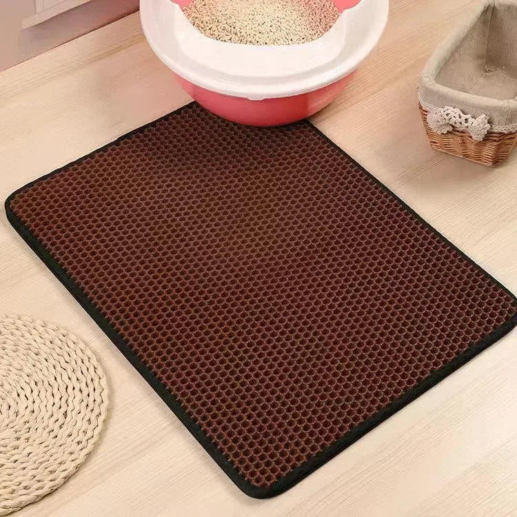 Double-Layer Cat Litter Mat – Non-Slip Waterproof Pad