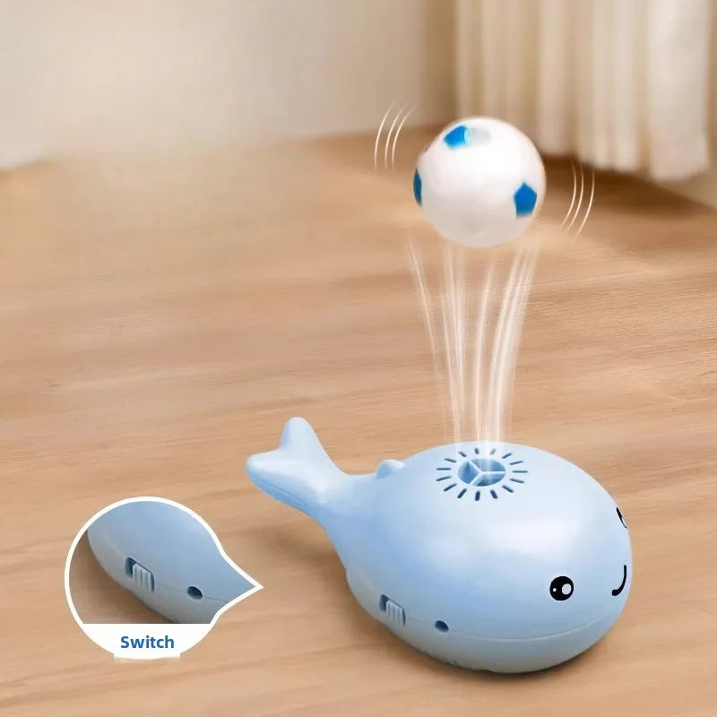 Whale-Shaped Interactive Cat Toy – Electric Floating Ball with USB Fan