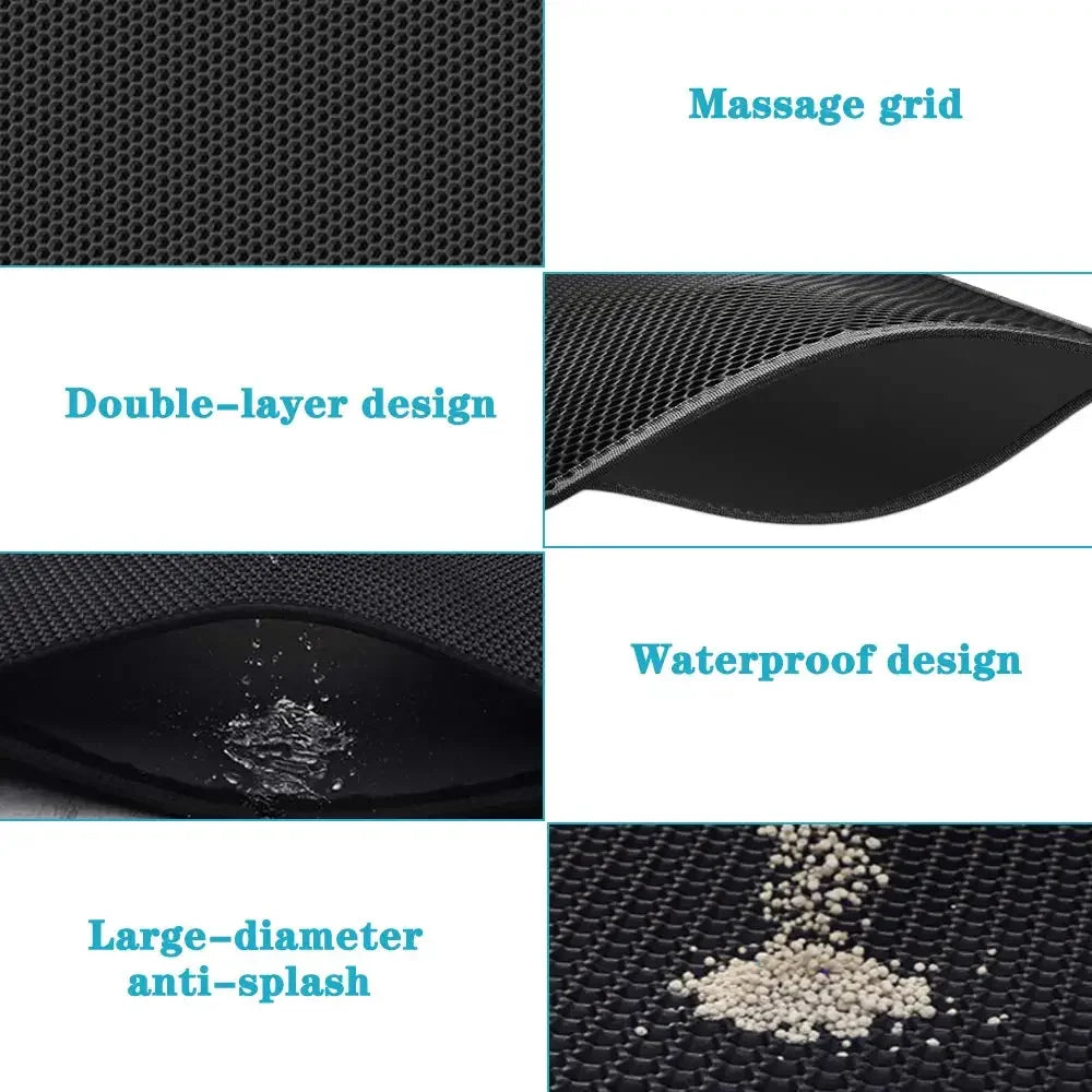 Double-Layer Cat Litter Mat – Non-Slip Waterproof Pad