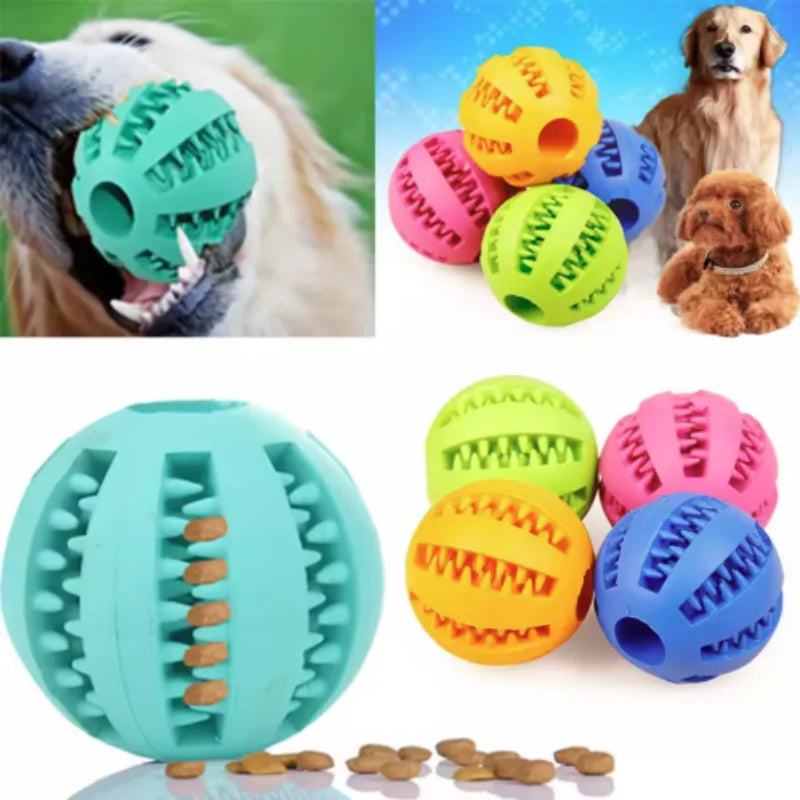 Interactive Rubber Chew Ball – Pet Toy & Treat Feeder