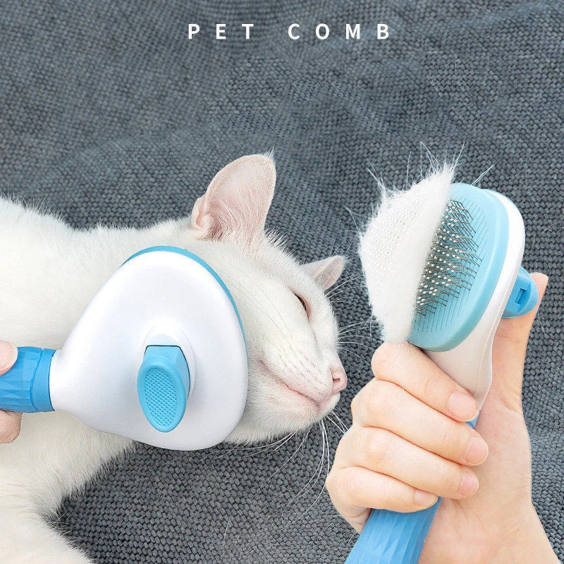 Stainless Steel Pet Grooming Brush – Cat & Dog Comb for Long Hair