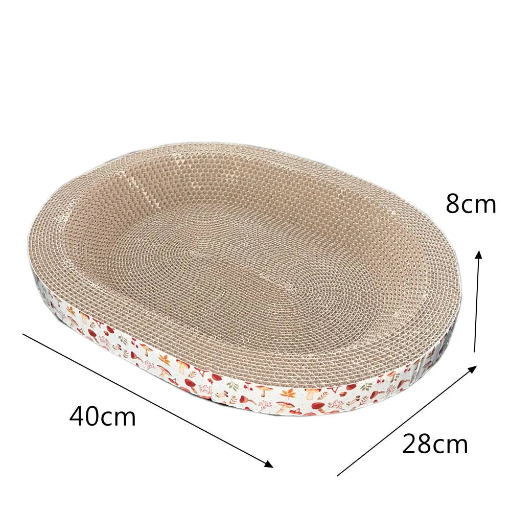 Oval Cat Scratching Board – Corrugated Paper Claw Toy & Nest