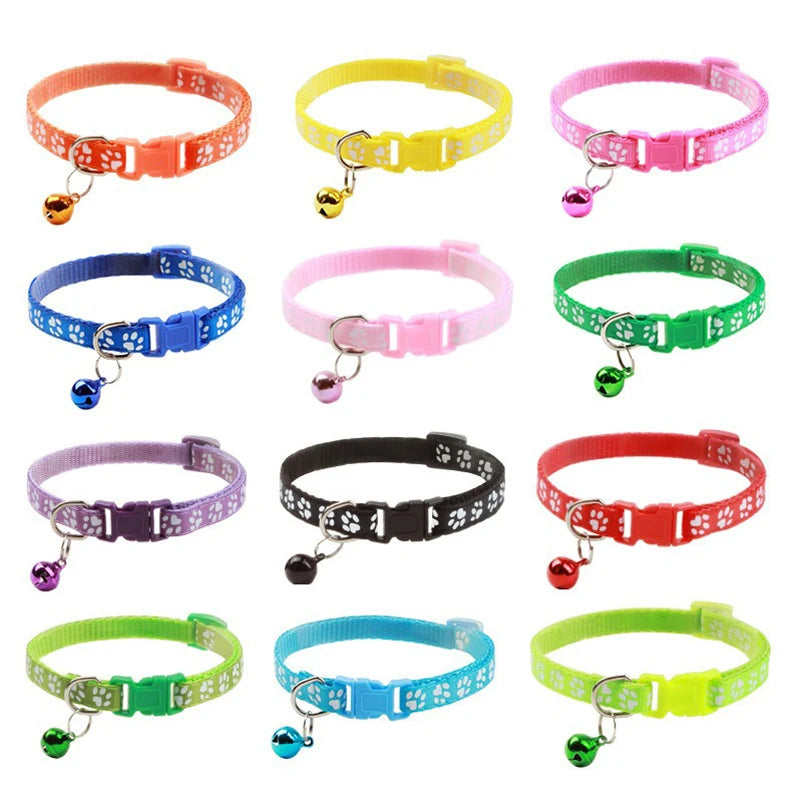 Multicolour Cat & Dog Bell Collar – Adjustable Pet Necklace