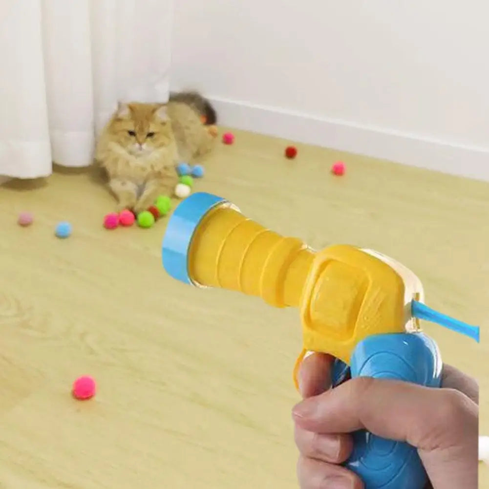 Interactive Cat Launch Toy – Mini Shooting Plush Ball for Kittens