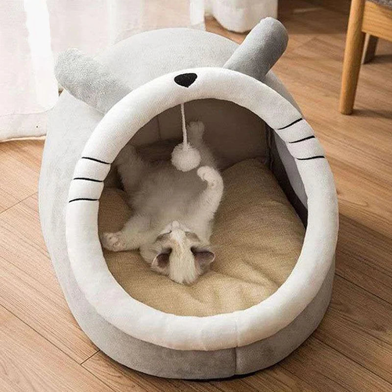 Foldable Deep Sleep Cat Bed – Washable Cave for Cats & Small Dogs