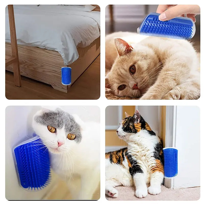 Cat Massage & Hair Removal Brush – Removable Scratcher Comb