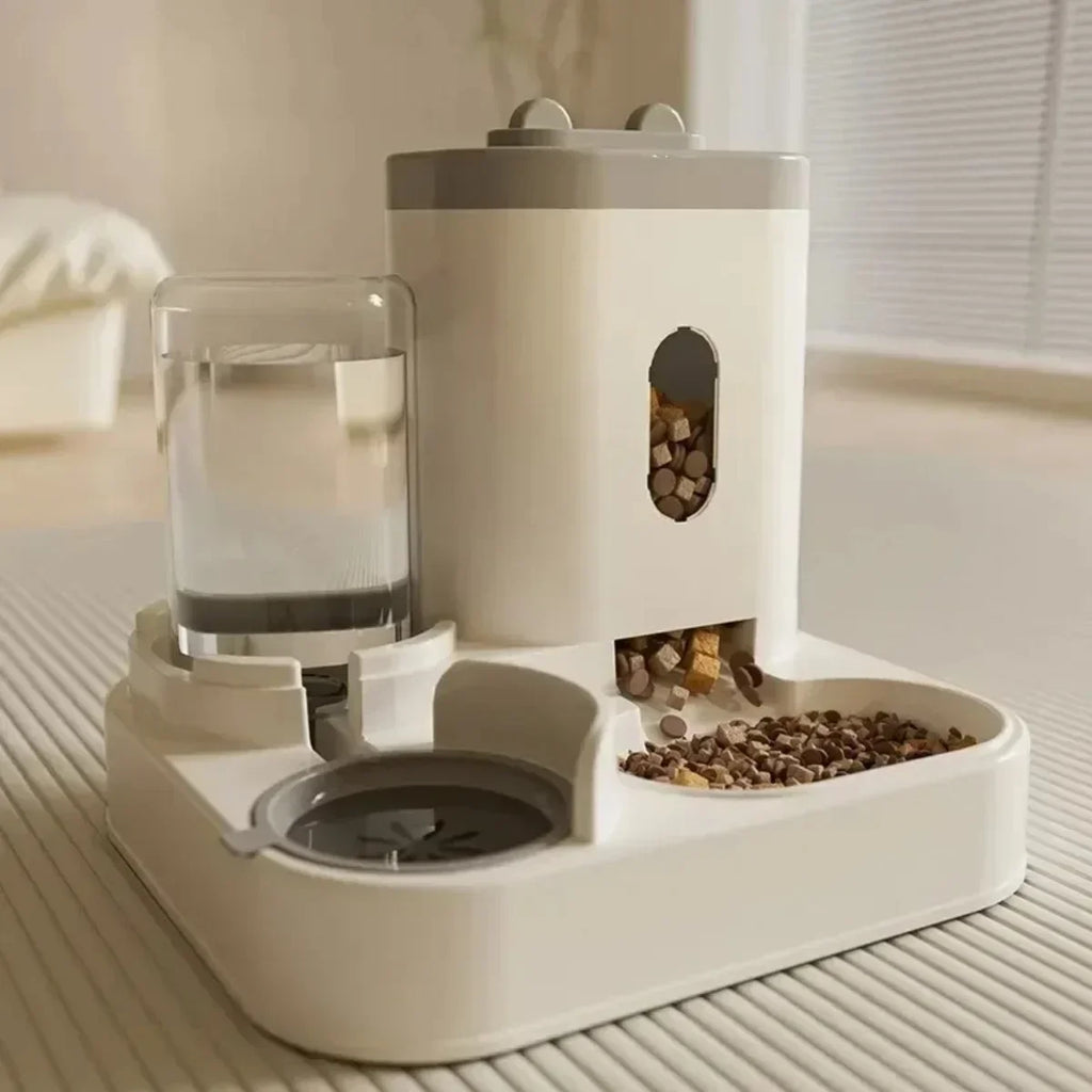 Automatic Pet Feeder & Water Fountain – Large Capacity Bowl