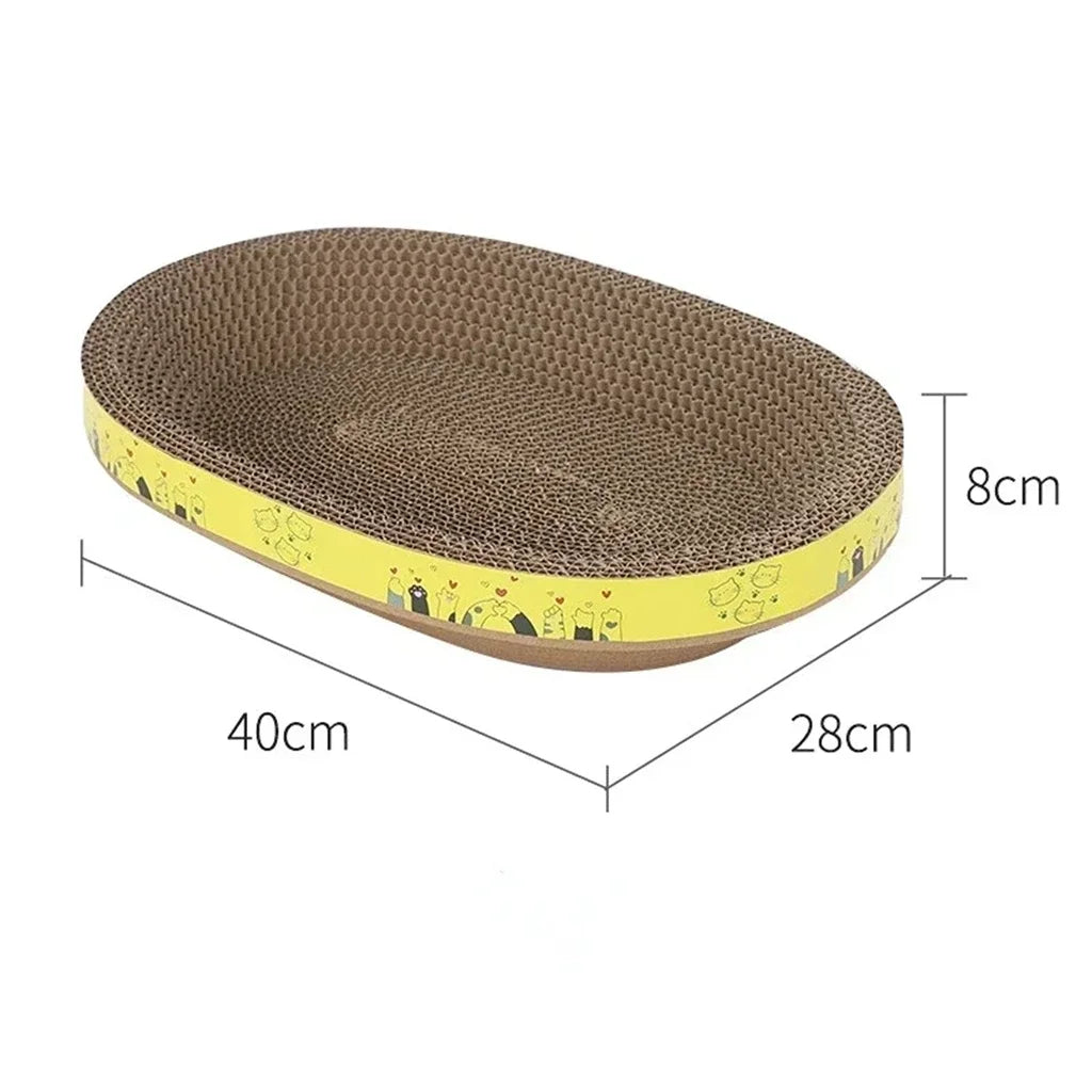 Oval Cat Scratching Board – Corrugated Paper Claw Toy & Nest
