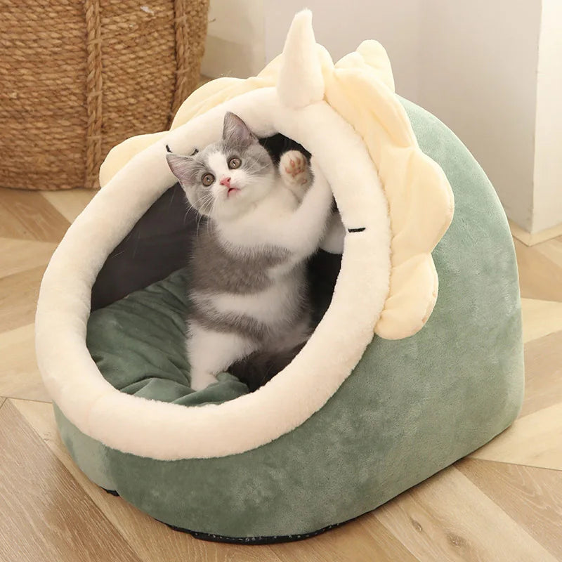 Foldable Deep Sleep Cat Bed – Washable Cave for Cats & Small Dogs