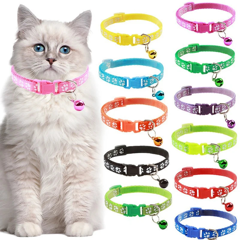 Multicolour Cat & Dog Bell Collar – Adjustable Pet Necklace