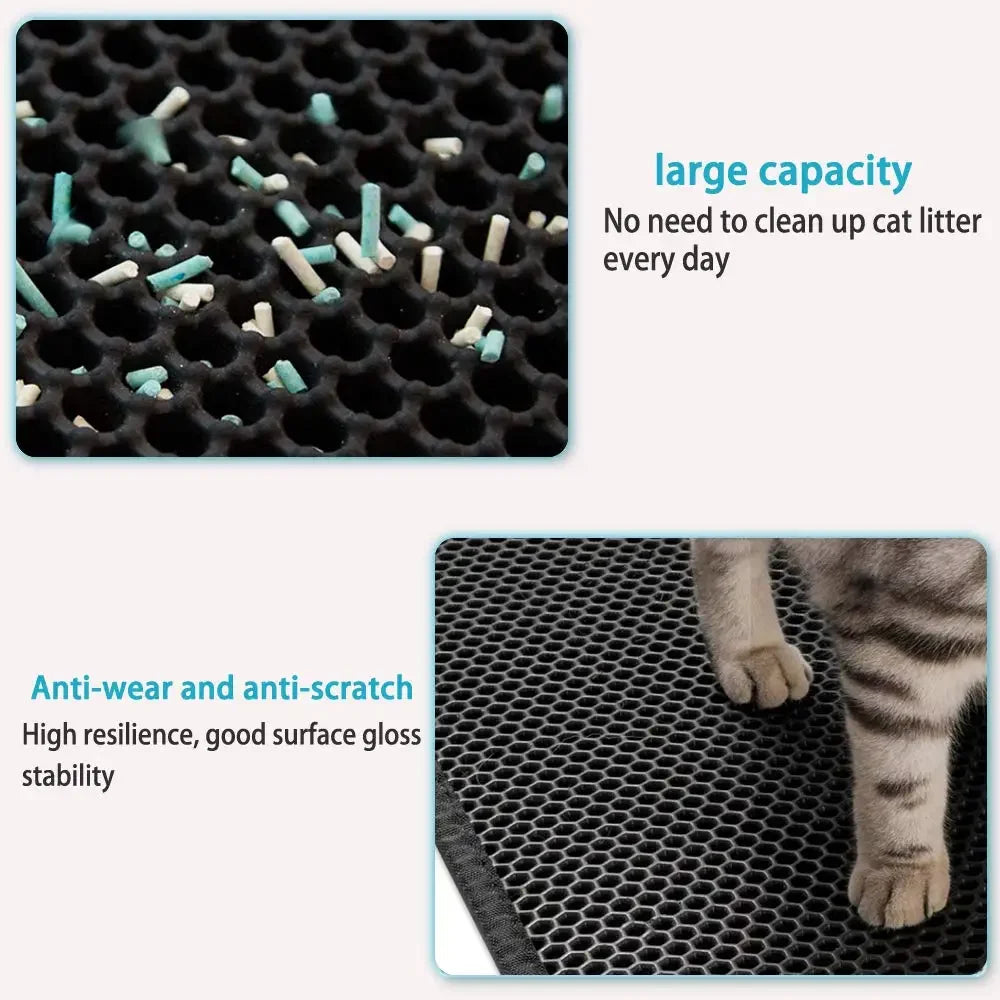 Double-Layer Cat Litter Mat – Non-Slip Waterproof Pad
