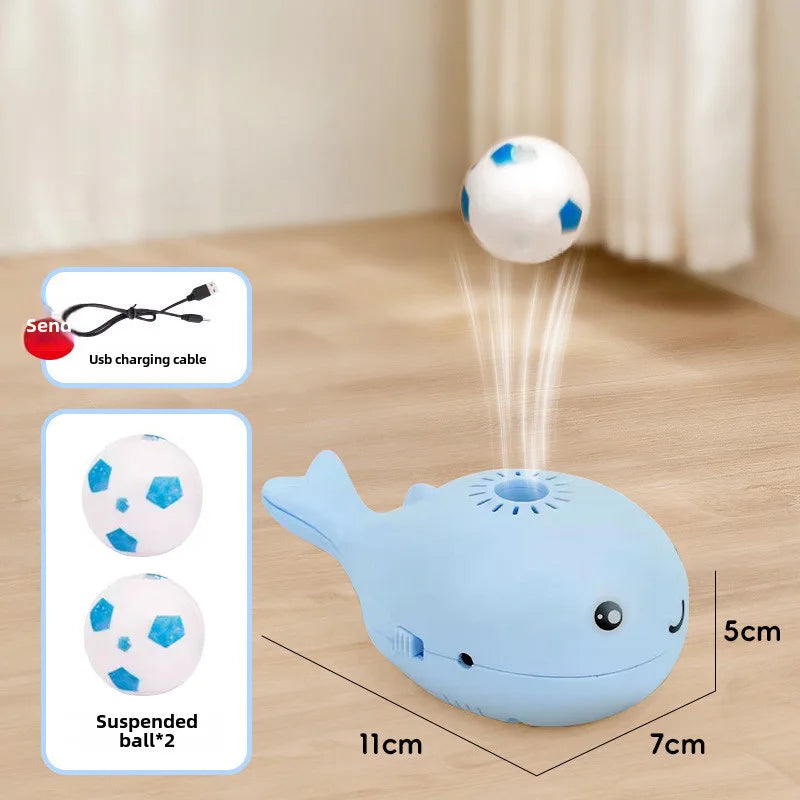 Whale-Shaped Interactive Cat Toy – Electric Floating Ball with USB Fan
