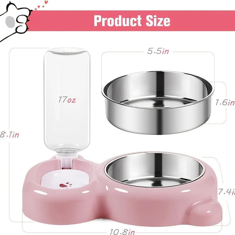 Double Pet Bowl – Automatic Water & Food Dispenser