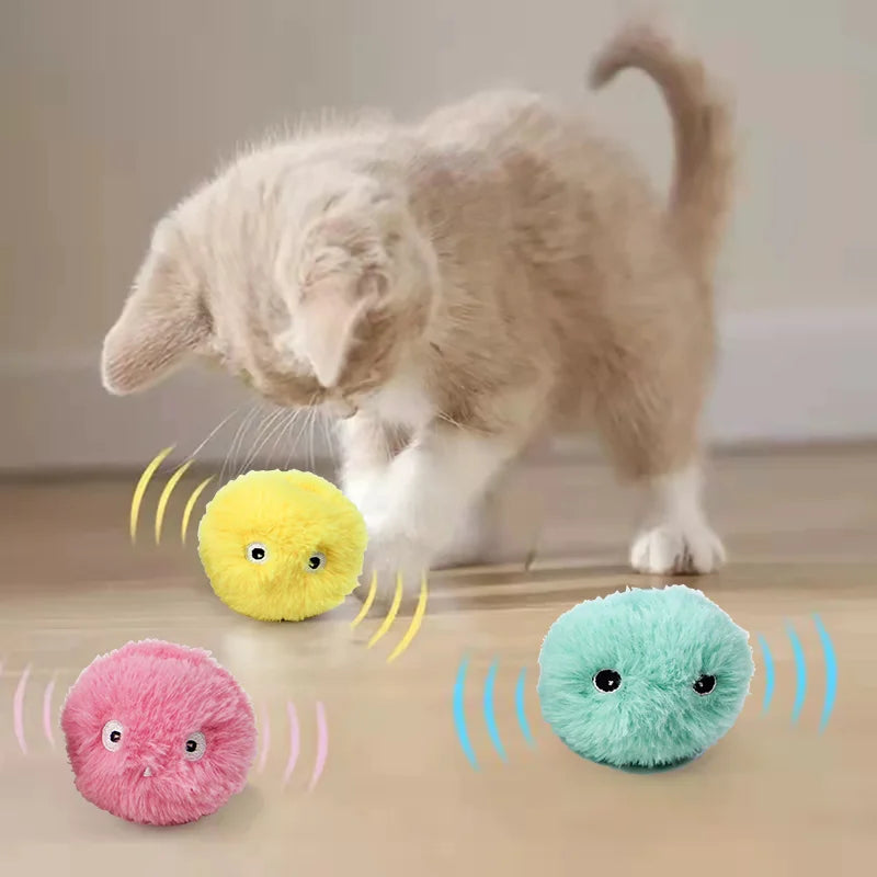 Interactive Plush Catnip Toy – Electric Squeak Ball for Cats