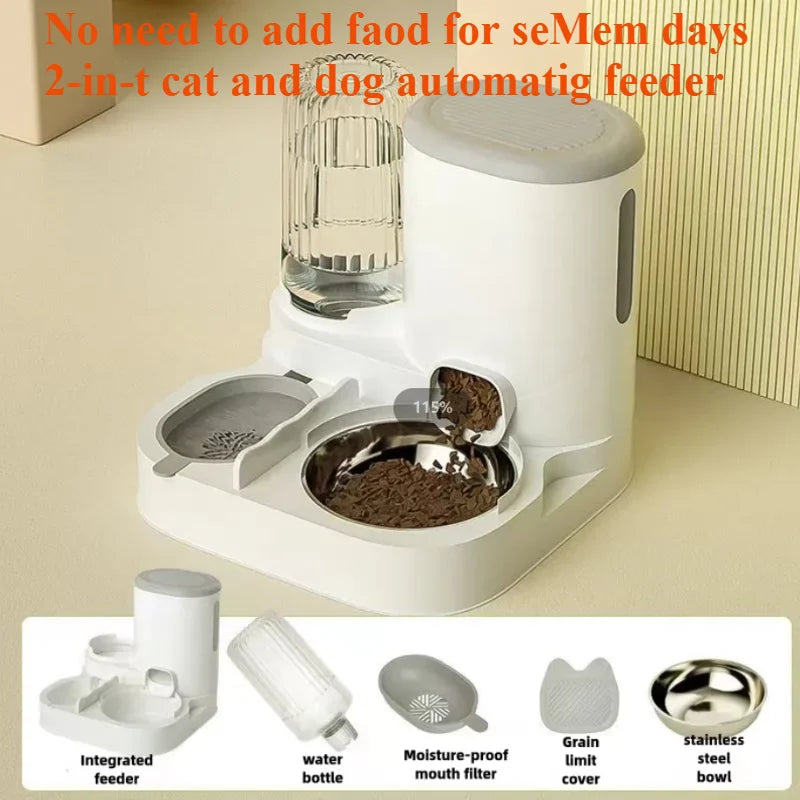 Automatic Pet Feeder & Water Dispenser – Cat & Dog Bowl