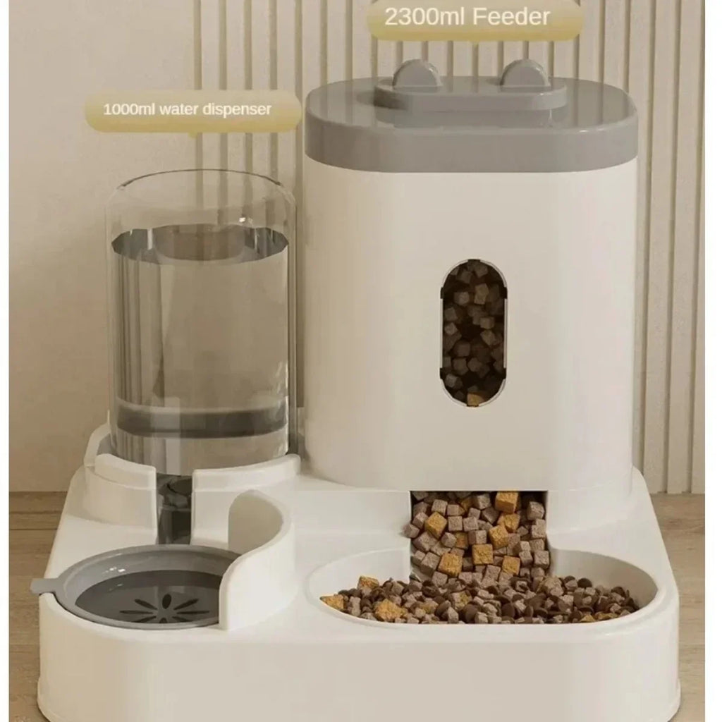 Automatic Pet Feeder & Water Fountain – Large Capacity Bowl