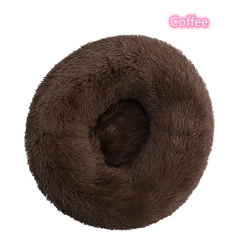 Plush Donut Cat Bed – Soft Washable Bed for All Cats