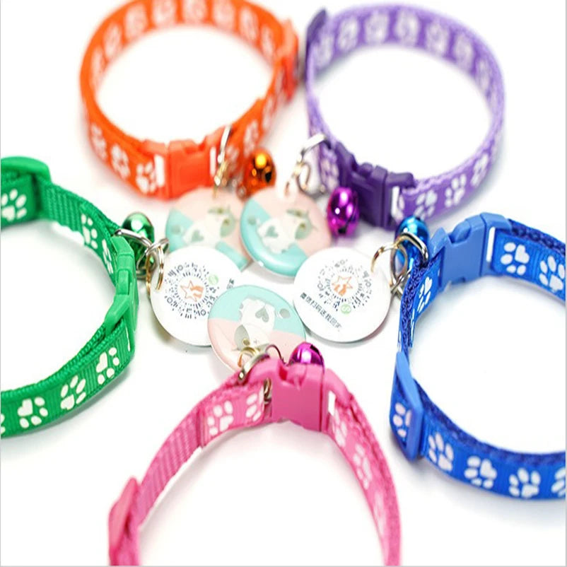 Multicolour Cat & Dog Bell Collar – Adjustable Pet Necklace